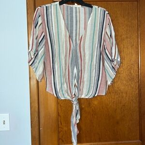 Love Stitch Boho Striped Blouse